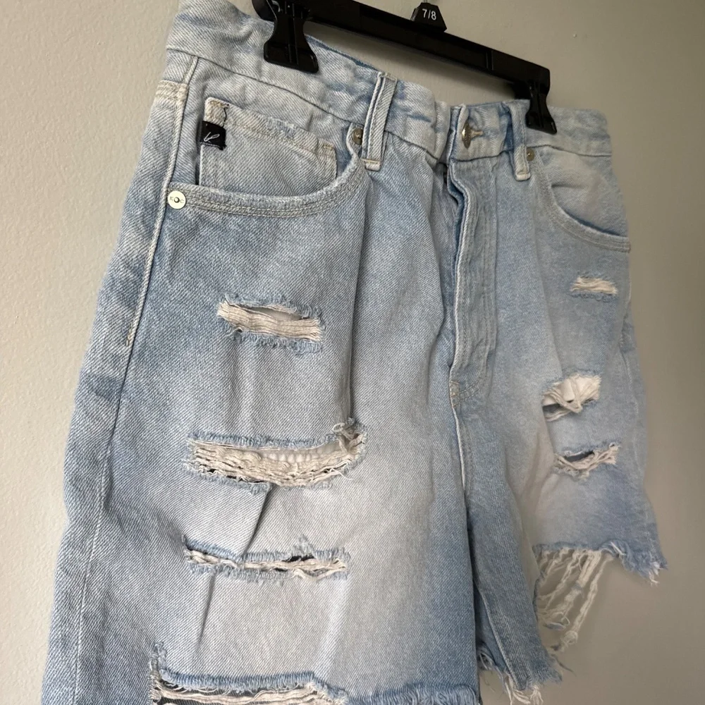 Kancan distressed button fly denim shorts style ESTILO - Picture 2 of 7